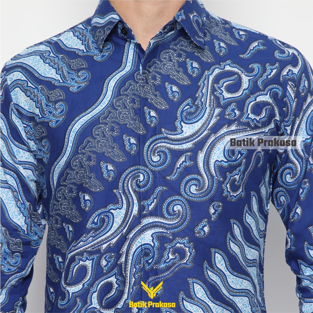 Kemeja Batik Prakasa Motif Tirta Kresna Slimfit Lengan Panjang Batik Solo