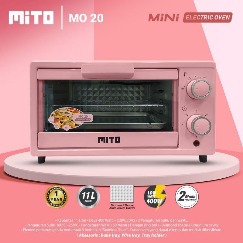 Oven Mito Mini MO 20 - Mito Oven Mini MO20  11 Liter - Oven Listrik Mito MO 20