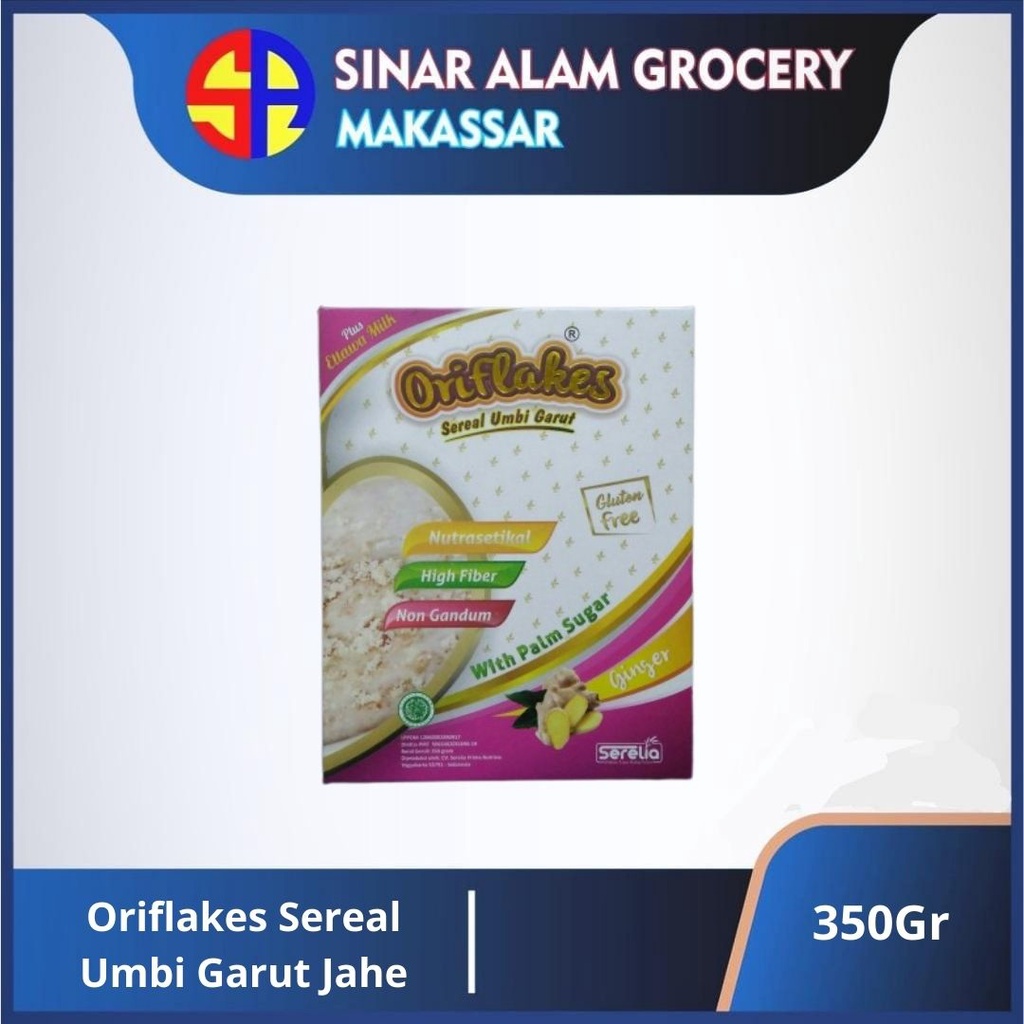 

ORIFLAKES SEREAL UMBI GARUT 350GR GINGER JAHE MEREDAKAN MAAG GERD