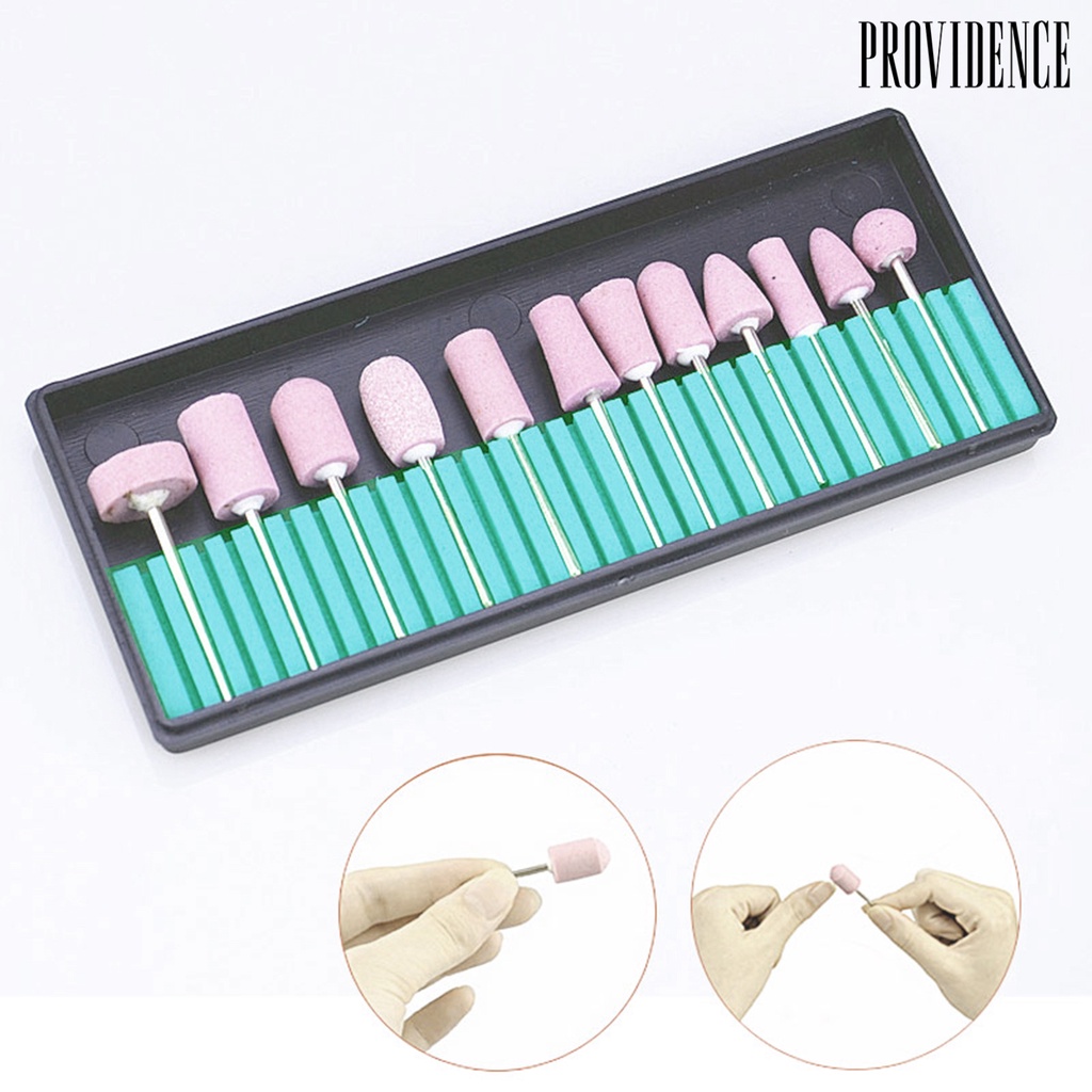 Providence 12Pcs/Set Nail Drill Bit High Strength Sandblasting Quartz Manicure Quartz Scrub Stone Buffers Nail Art Tool for Home Use