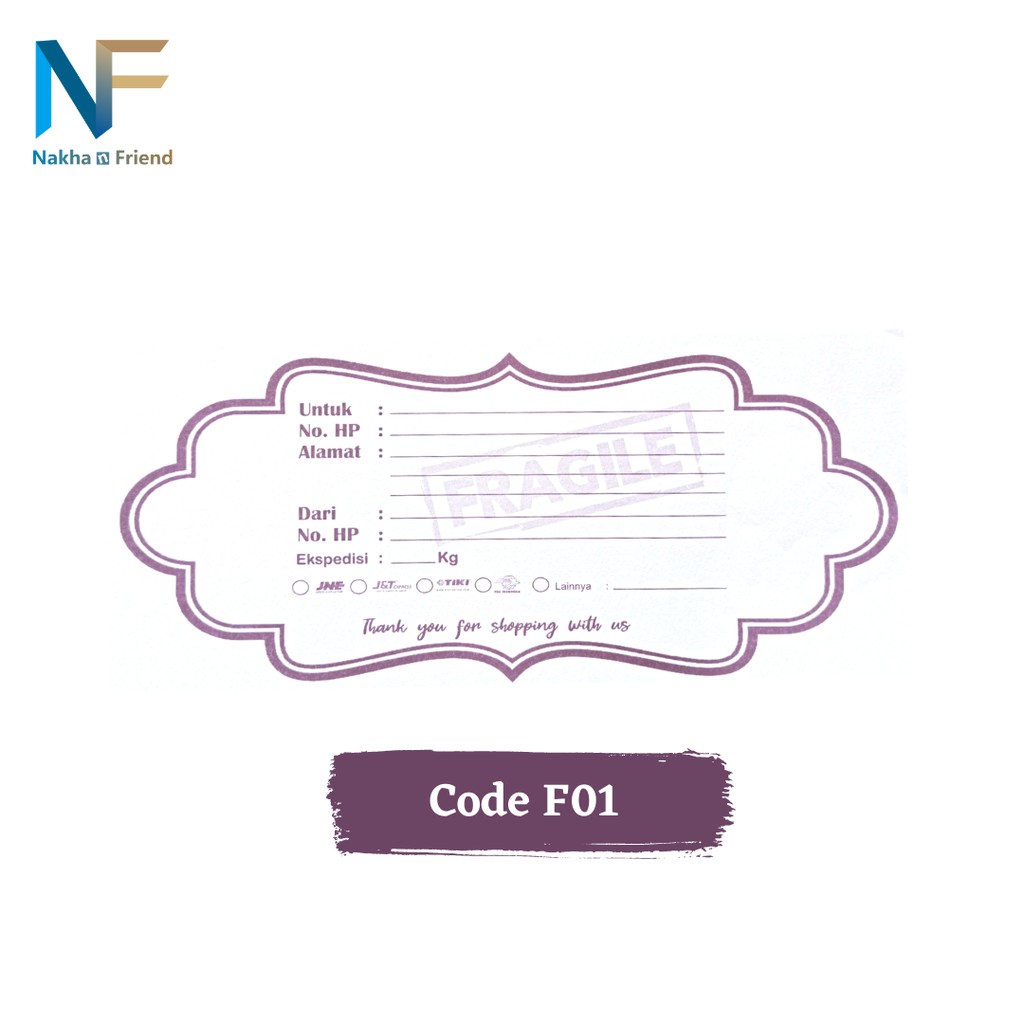 

Label Pengiriman Online Shop Kode F 100Lembar