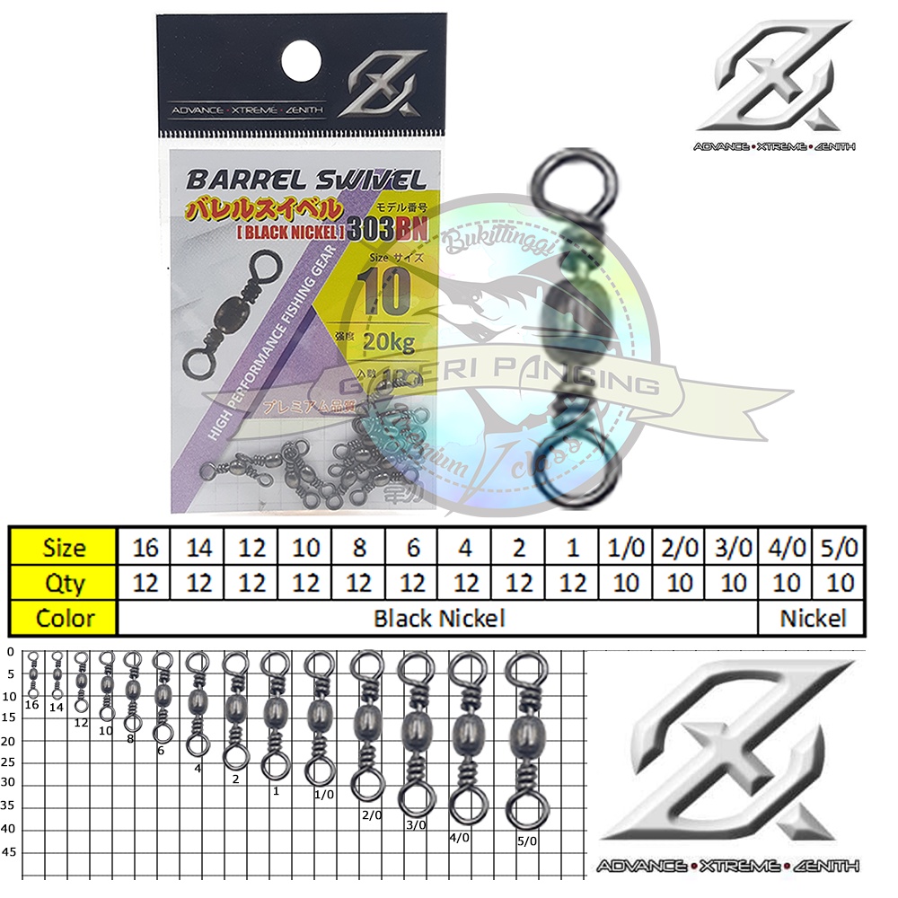 Kili Kili Pancing AXZ Barrel Swivel 303BN 303N