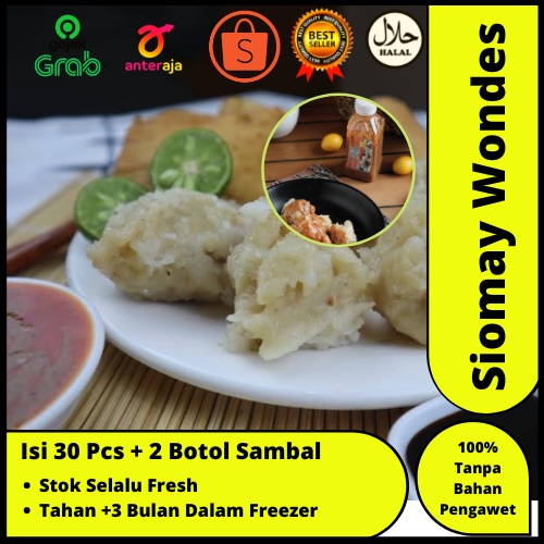 

SIOMAY SOMAY FROZEN IKAN TENGGIRI ASLI ISI 30 PCS | SIOMAY WONDES