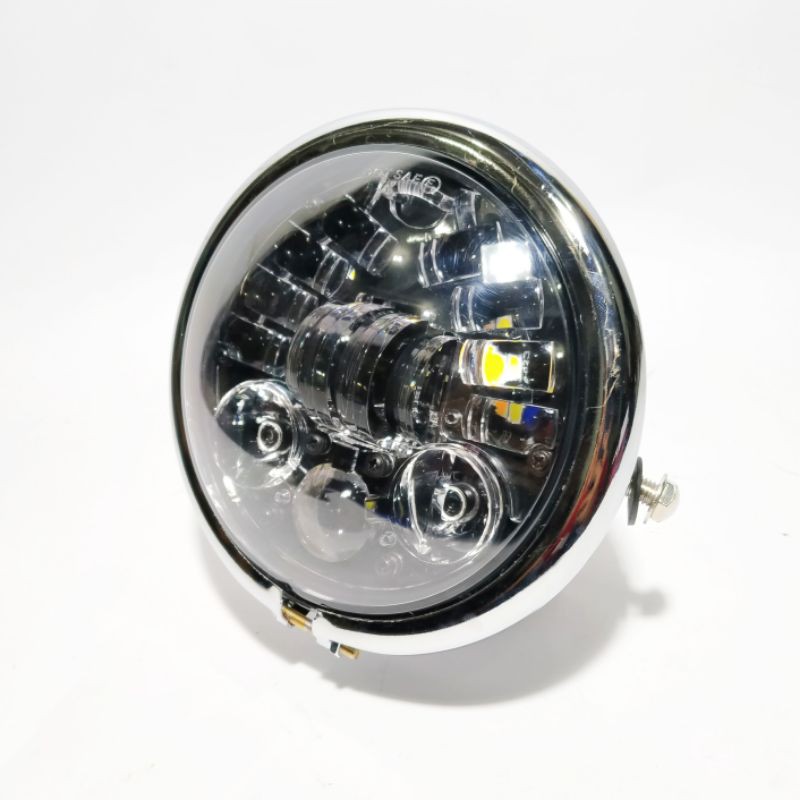 Daymaker LED HD 16 Mata Plus Batok Pesek Lampu Depan CB Japstyle Custom Universal 5.75 inch