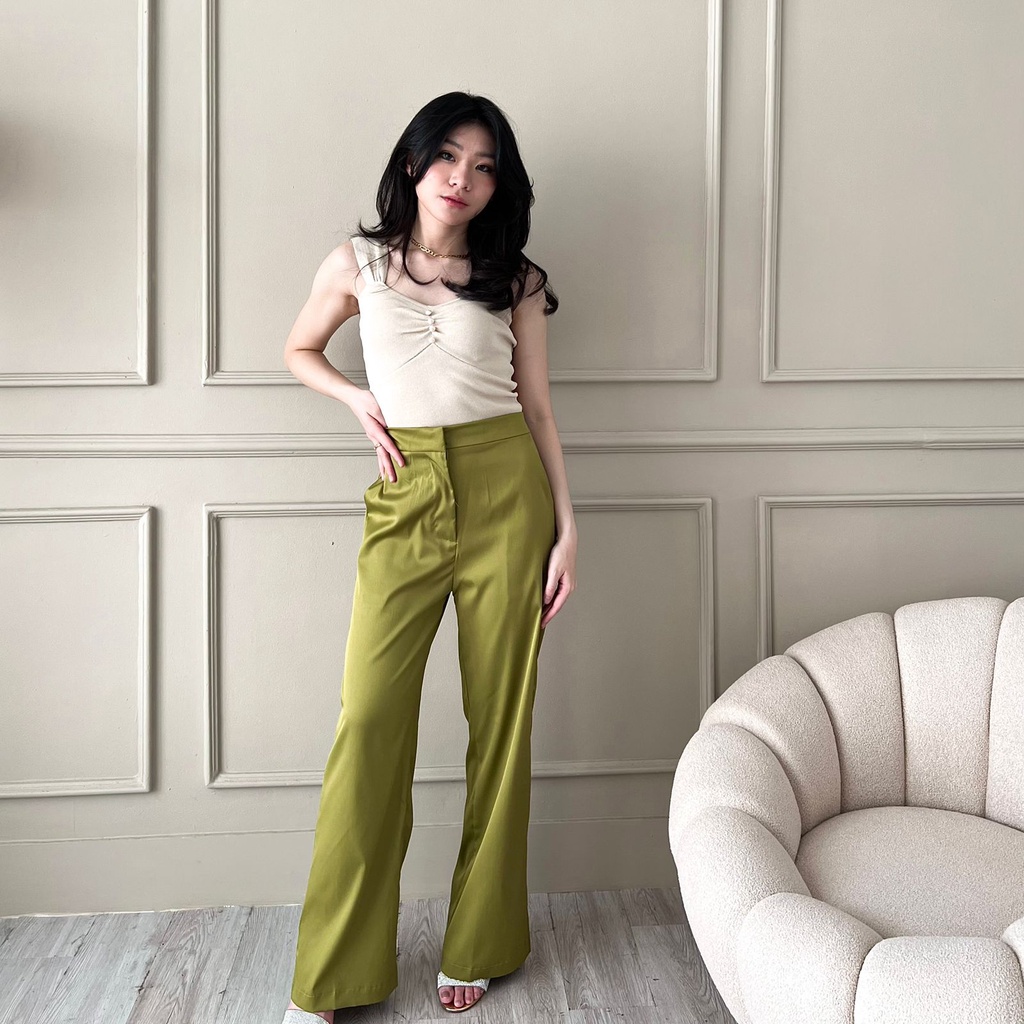 Abby Pants-high waist straight trousers