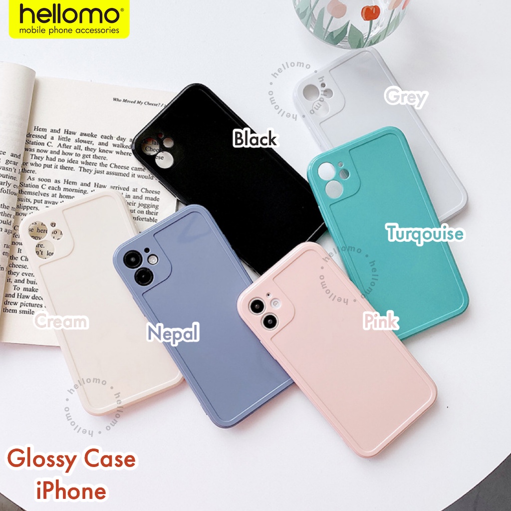 Glossy Case iPhone (SERI 2) Soft Case Polos iPhone Lens Protector Case Iphone Candy Color Glossy Case