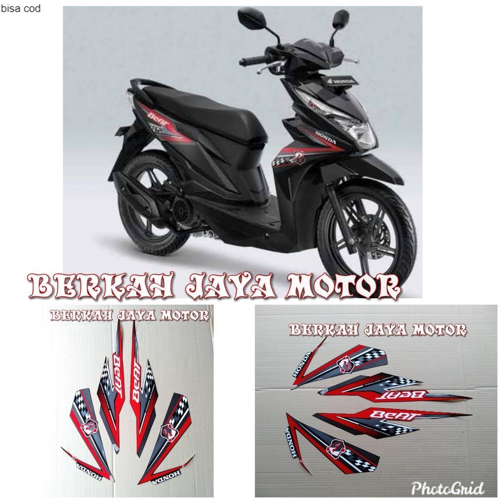 TERMURAH STRIPING STIKER MOTOR HONDA BEAT F1 ESP 2018 BODY FULL HITAM