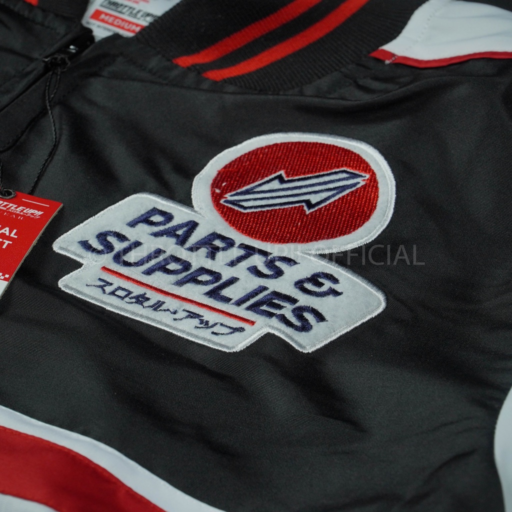 Jaket Speed Legend Varsity White Black - THROTTLE UP!!