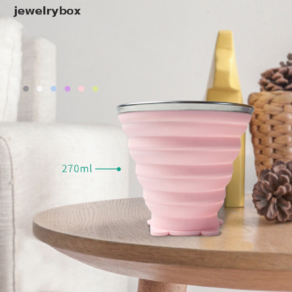 (jewelrybox) Botol Minum Lipat Teleskopik Bahan Silikon