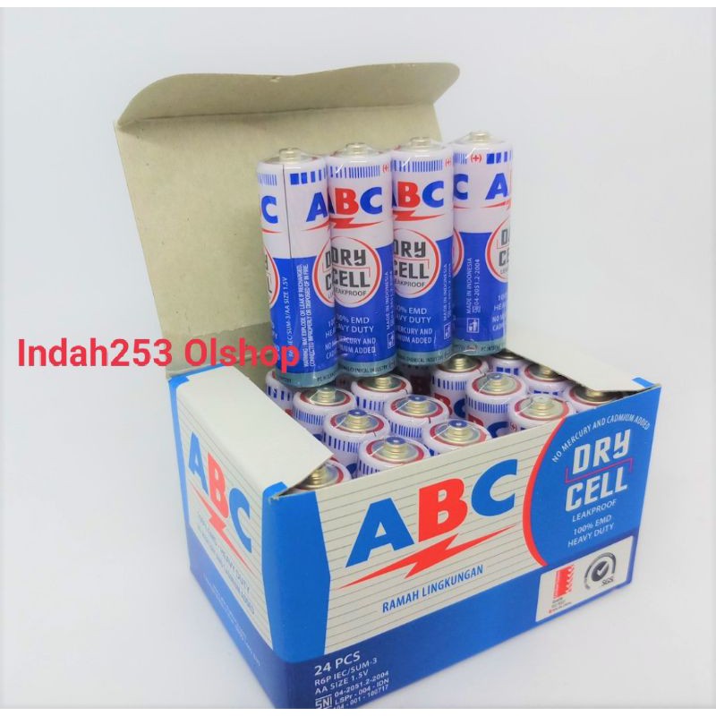 Grosir Baterai ABC AA  Biru Isi 24 pcs