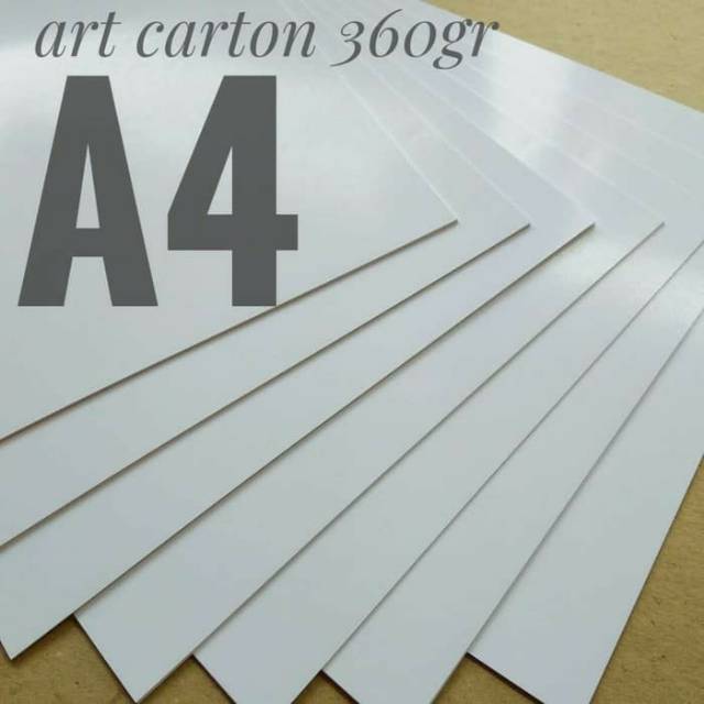 

( 50 Lembar ) Kertas Art Carton 360 Gsm / Karton Glossy Uk A4 / 21cm X 29.7cm