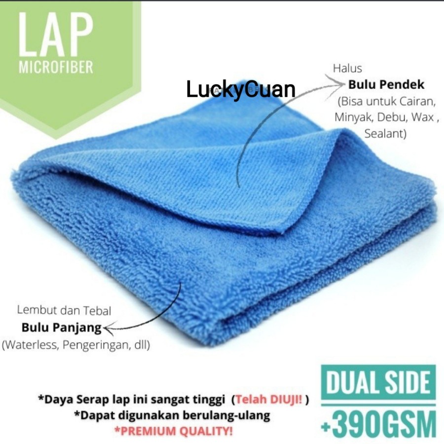 Kain Lap / Kain Lap Microfiber / Kain Lap Mobil / Kain Lap Cleaning Cloth Microfiber 35Cm x 35Cm Dual Side