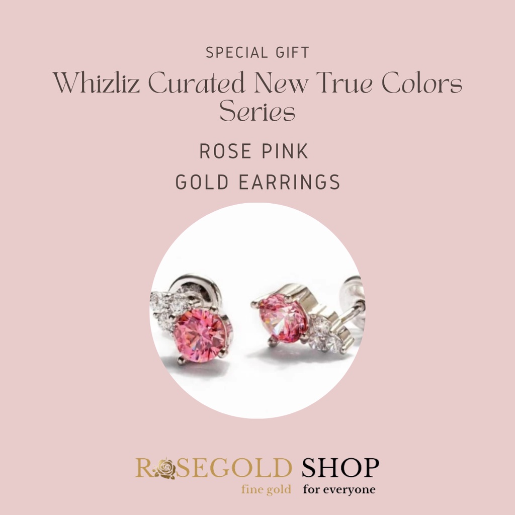 (Free Emas Mini) Gold Earrings Whizliz Curated Anting Emas kadar 9 karat New True Colors series