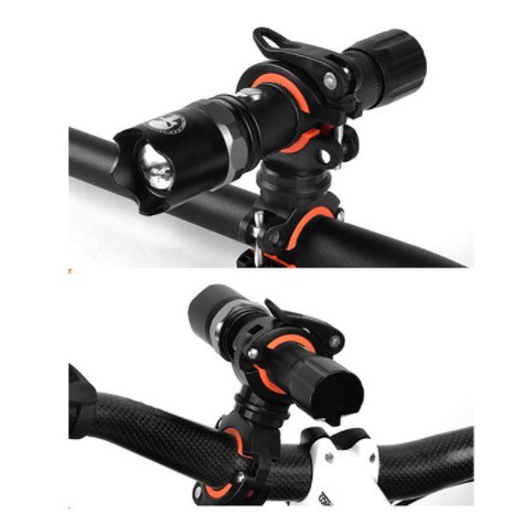 [PENJEPITSENTER] - Cycle Zone Clamp Penjepit Senter Stang Sepeda 360 Derajat - ZH1035904 - Black/Ora