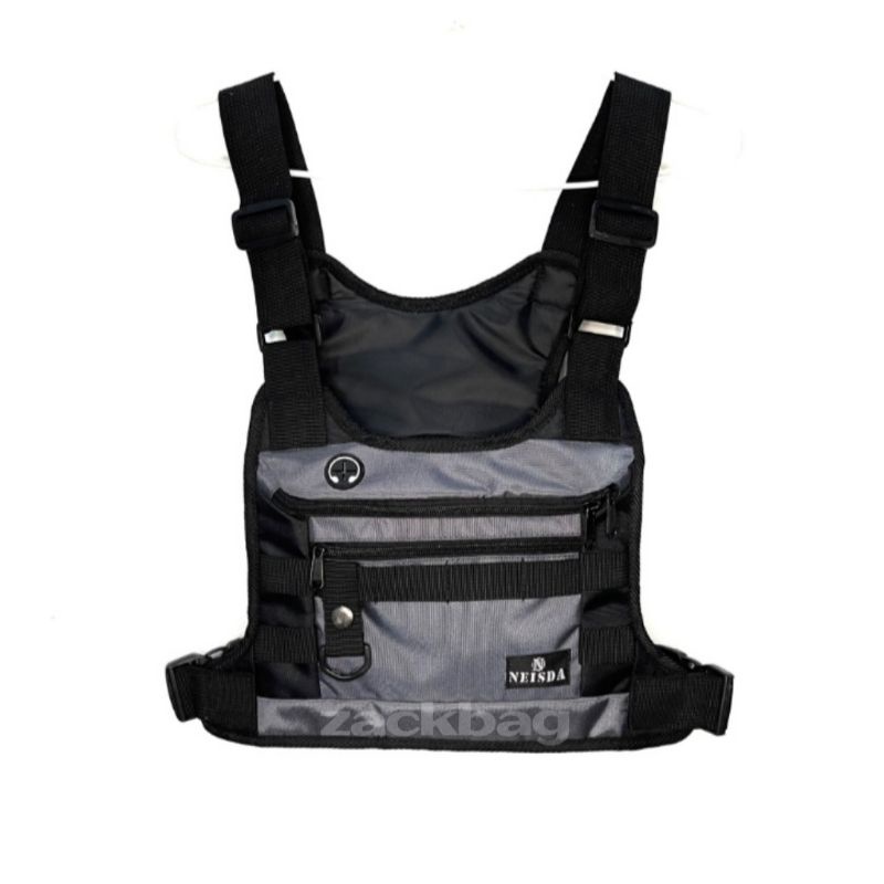 Tas dada Chest bag rig Tas dada pria Neisda Gray - Black kombinasi