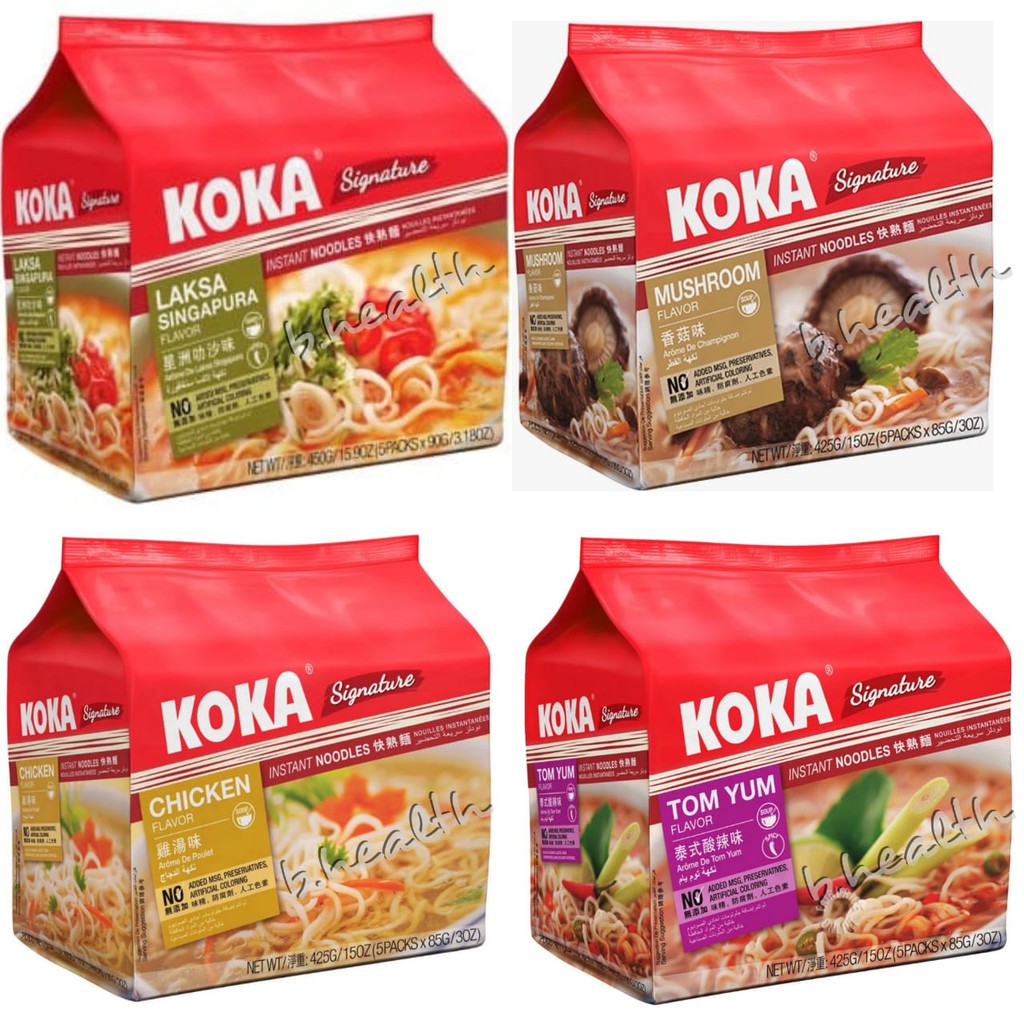 

KOKA Signature Noodles No MSG Laksa Singapore / Mushroom / Chicken / Tomyam Mie Instan Singapore