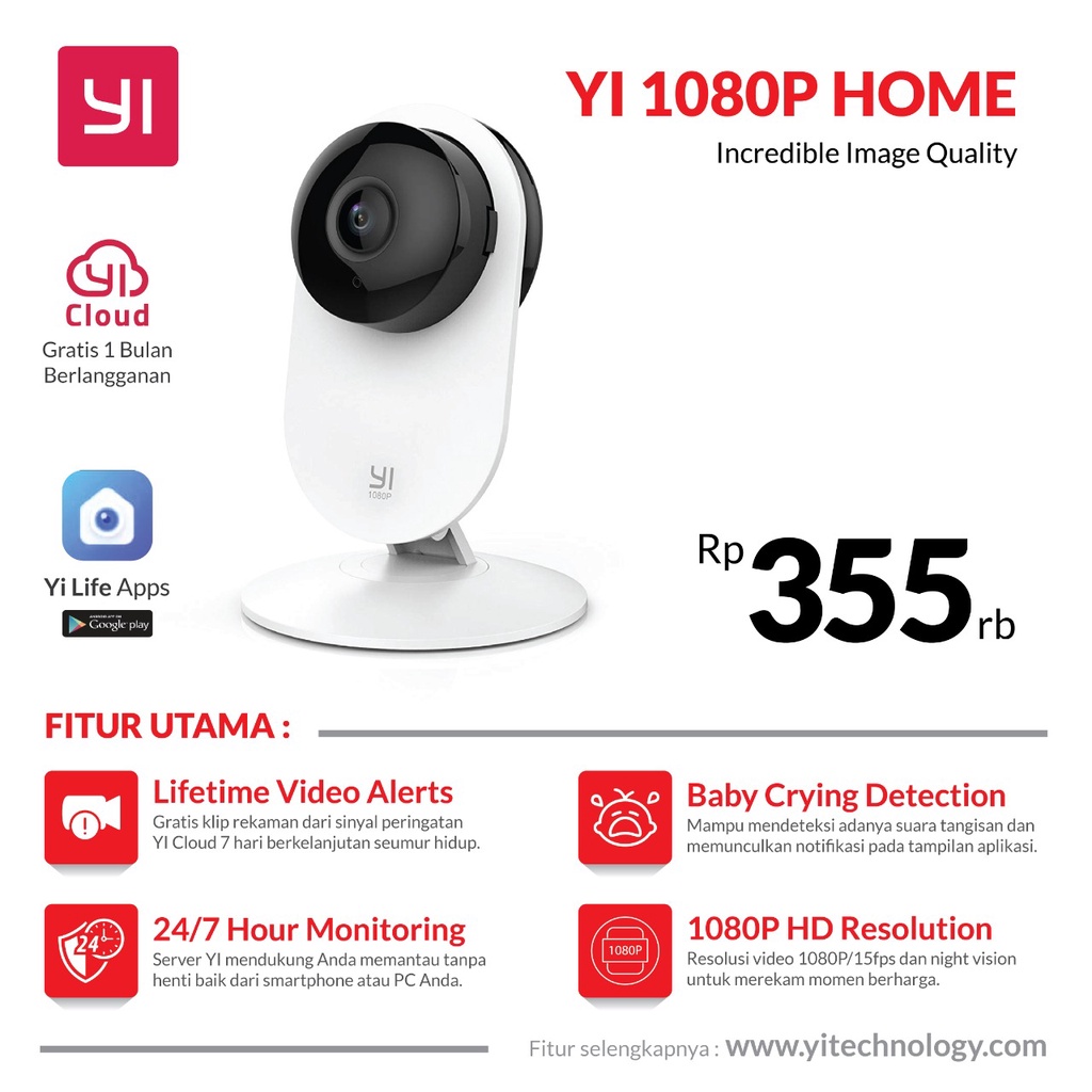 CCTV IP Camera Xiaoyi Yi Home 1080p International Version