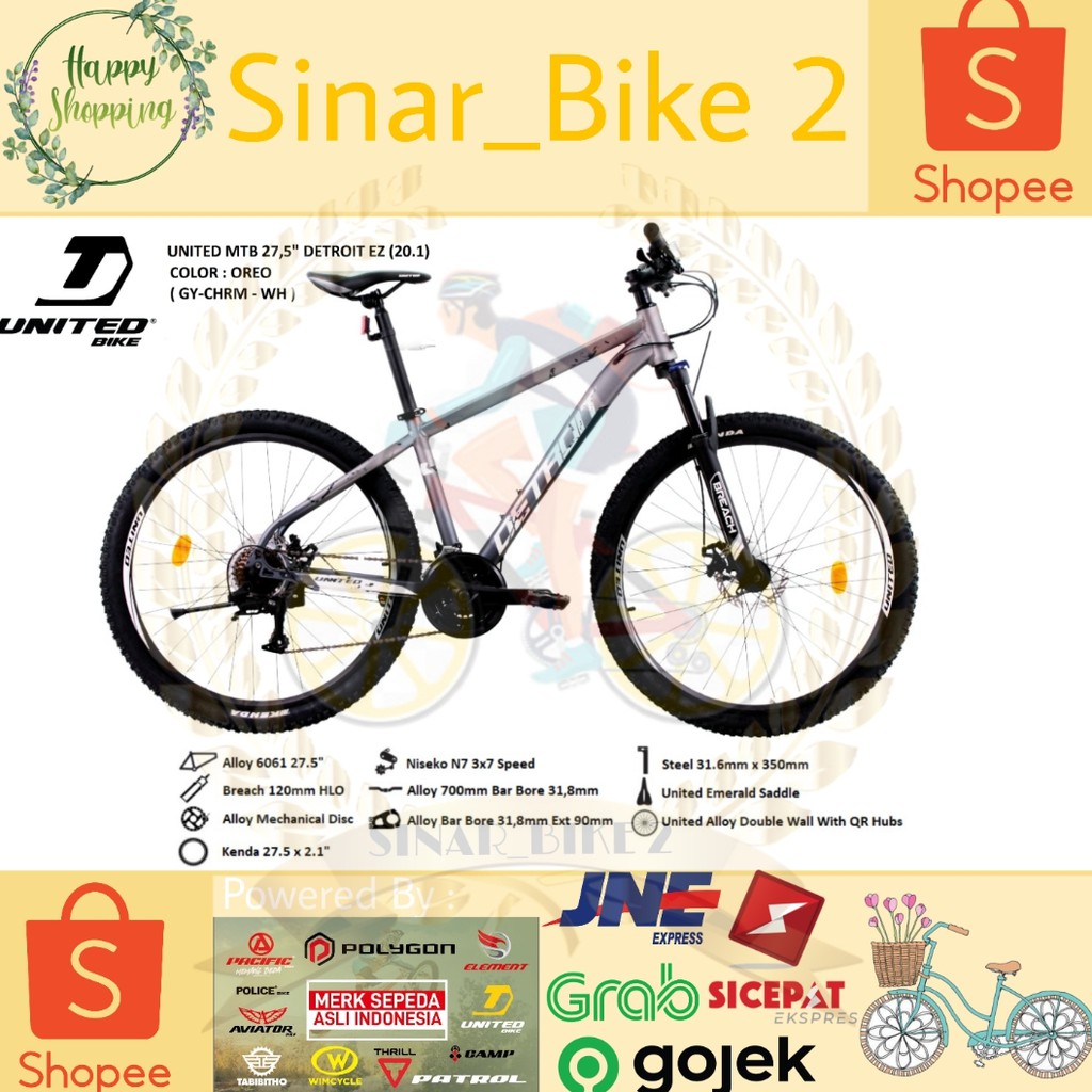 Sepeda Gunung 27,5Inch Mtb United Detroit Ez