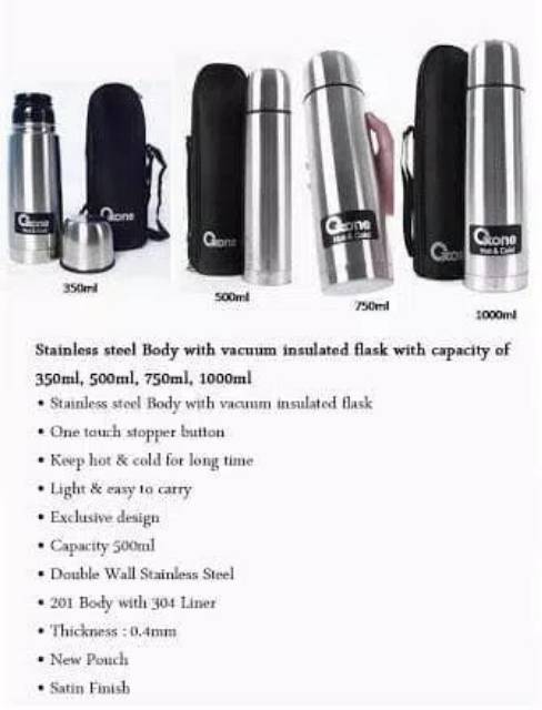 Oxone Vacuum Flask/ Thermos Oxone Stainles  OX350 (350ML)