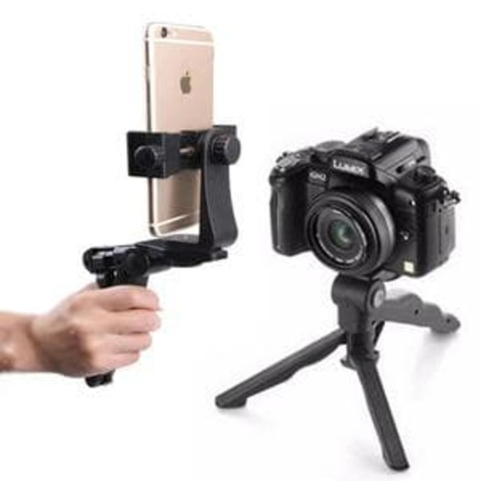 Trend-2in1 Mini Tripod &amp; Monopod Lipat portable for DSLR GoPro Smartphone hp holder penyangga