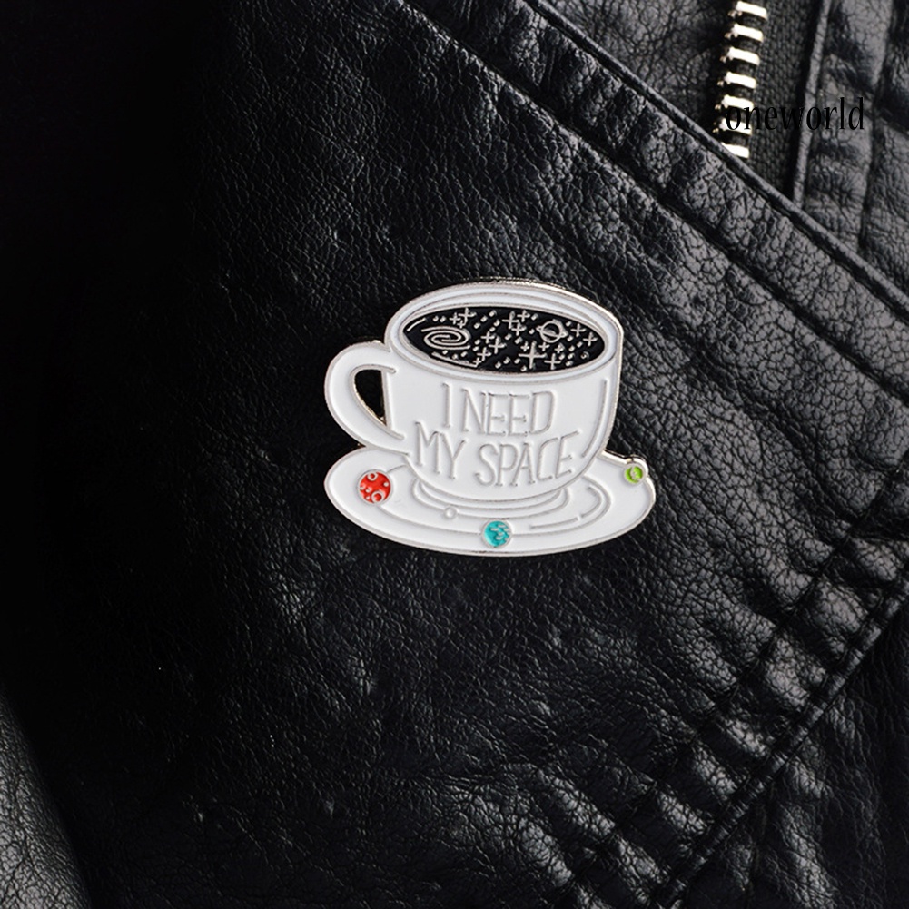 OW@ Fashion Unisex Coffee Cup Brooch Pin Enamel Backpack Coat Jacket Denim Jewelry