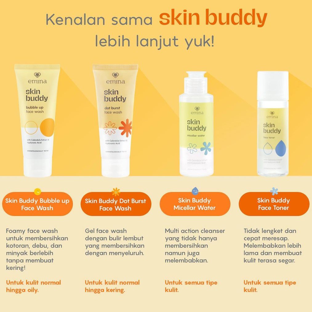 DOMMO - D8210 Emina Skin Buddy Series | Face Wash |  Face Toner | Micellar Water