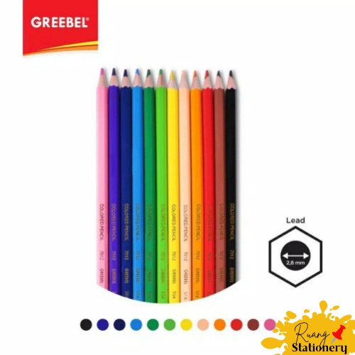 

GREEBEL 7012 Half Classic Colour Pencil 12 Warna Panjang [1 Set]