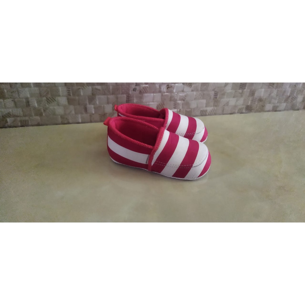 SEPATU BAYI SLIP ON ANAK LAKI-LAKI/PEREMPUAN MOTIF SALUR 0-12 BULAN