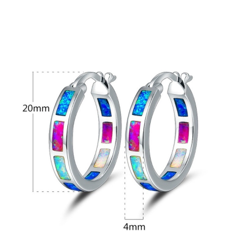 Anting Hoop Bentuk Bulat Opal