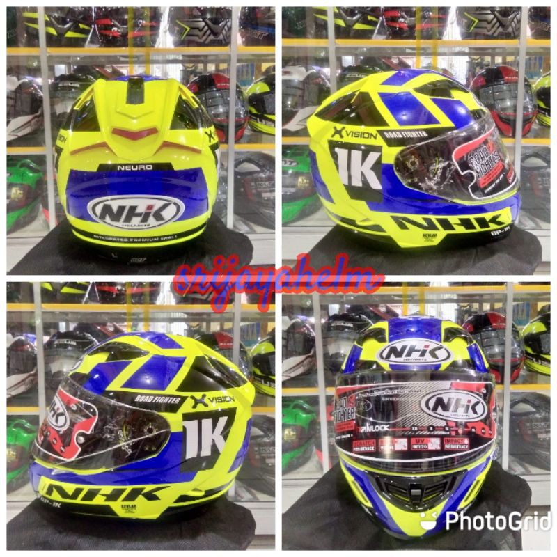 HELM NHK GP1000 PINO YELOW BLUE