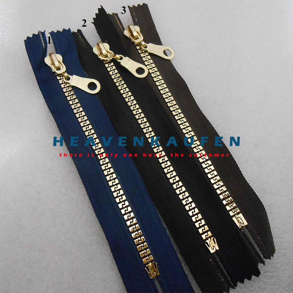 Resleting Zipper 15 cm Vislon Variasi Gold Muda Kode B Warna Untuk Resleting Celana Saku Rok Dll