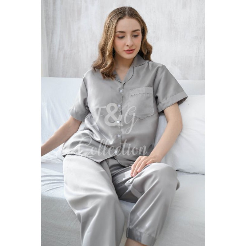 PAJAMAS SATIN SET-CELANA PANJANG/PIYAMA/SLEEPWEAR