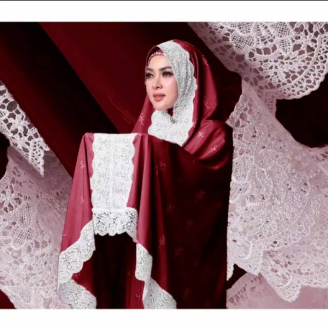 Mukena Syahrini Sutra Velvet Full Renda Best Seller