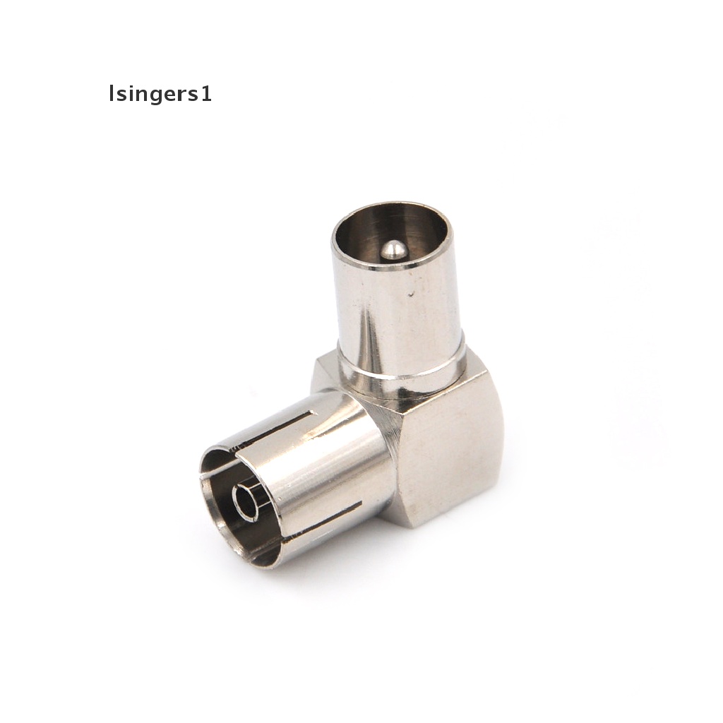 (lsingers1) Adapter Plug RF Sudut Kanan Ke Socket Untuk Kabel Coax Aerial TV