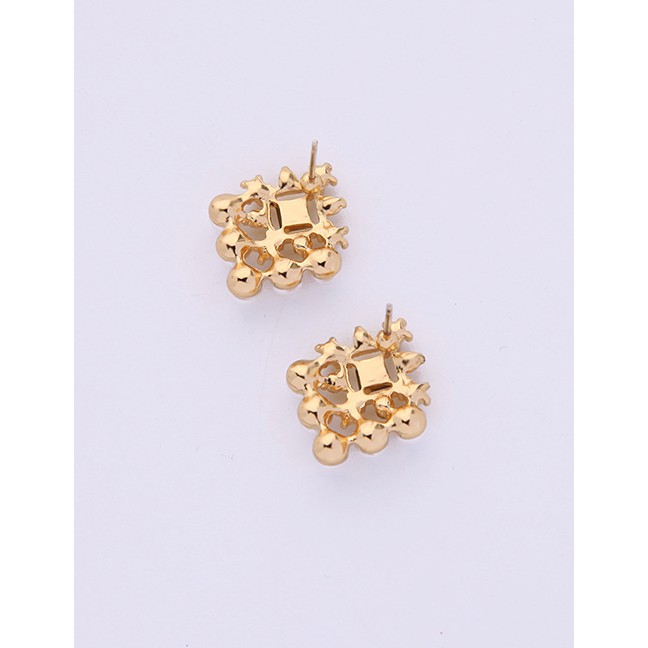 LRC Anting Tusuk Fashion Gold 925 Sterling Silver Pearl Geometric Earrings D17364