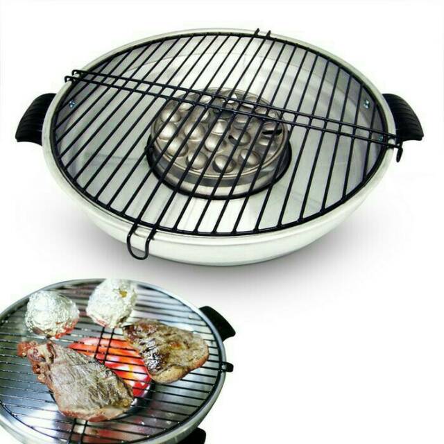 Happy Call Grill / Grill Happy Call 32cm / Panci Pemanggang Tanpa Arang / Alat Panggang Anti Lengket
