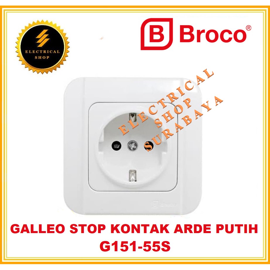 BROCO GALLEO IB STOP KONTAK ARDE PUTIH G151 (TERSEDIA HARGA GROSIR) G15155S INBOW TANAM 2P