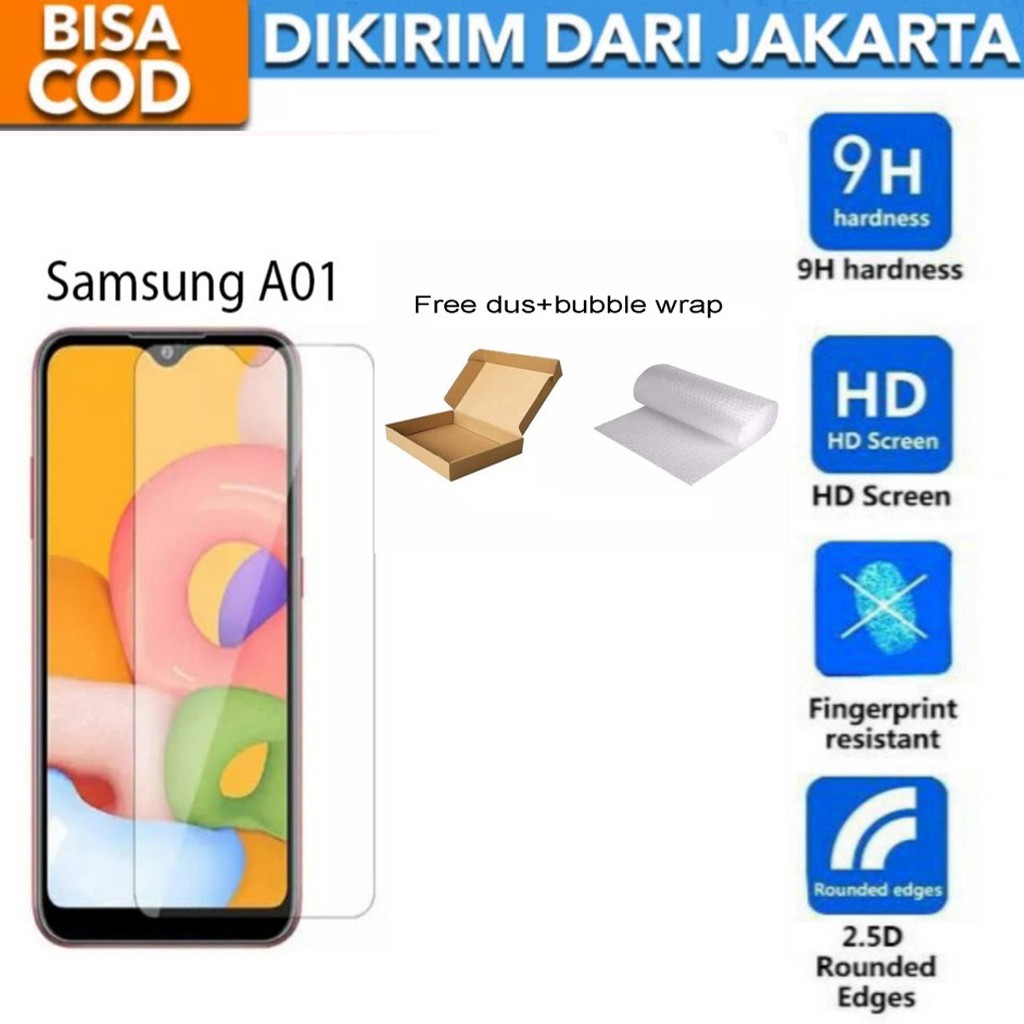 Samsung Galaxy A01 Tempered Glass Screen Protector Anti Gores