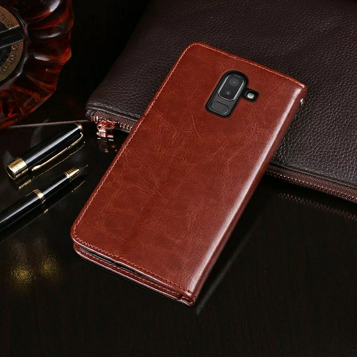 flip Wallet Leather Case Samsung J8 2018