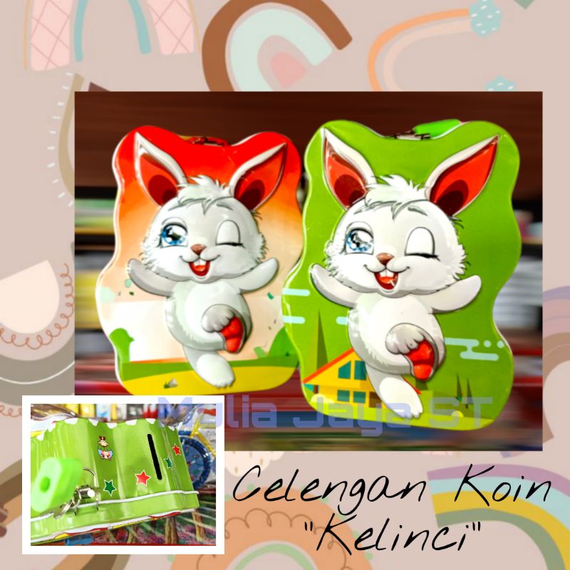 celengan koin / coin bank / celengan lucu / celengan unik /celengan karakter kelinci