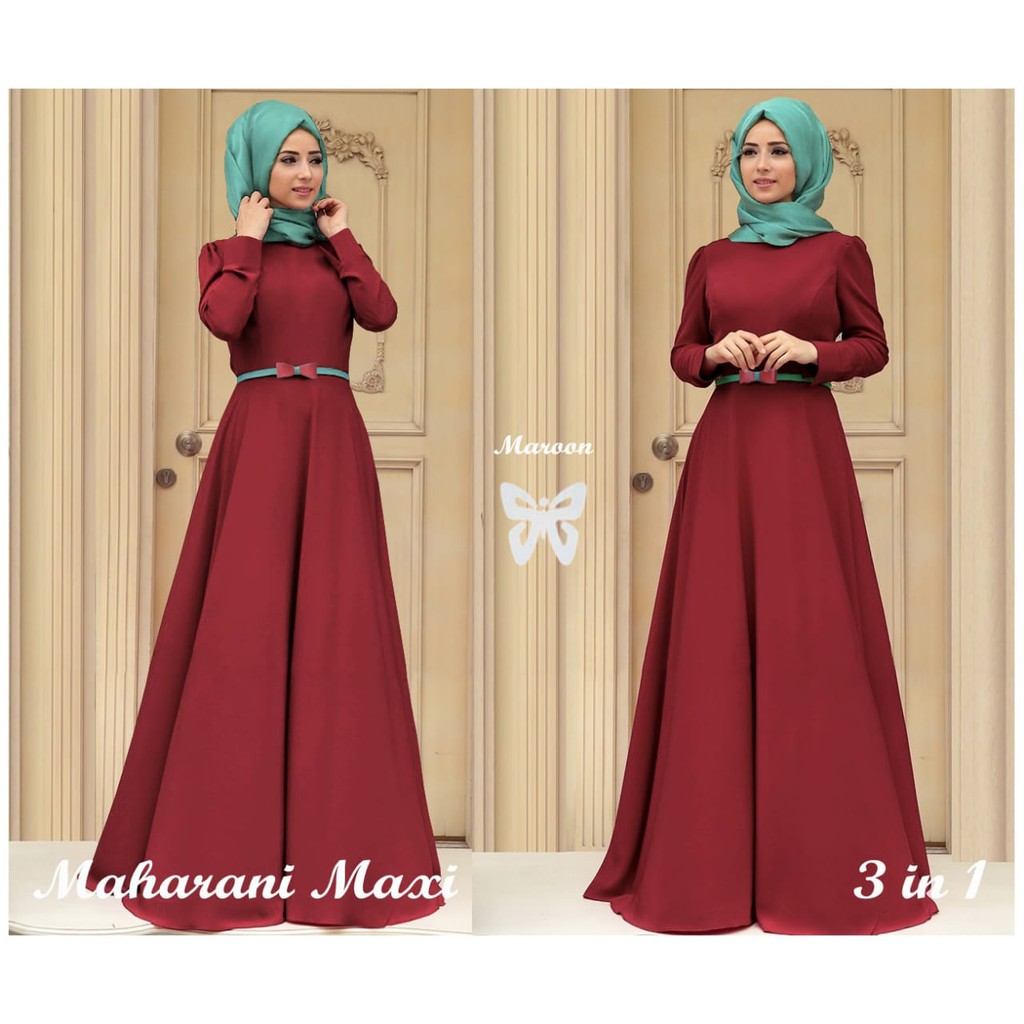 LV MAHARANI MAXI HIJAB DRESS 3IN1 SS / Gamis Syari Pakaian Wanita Muslimah