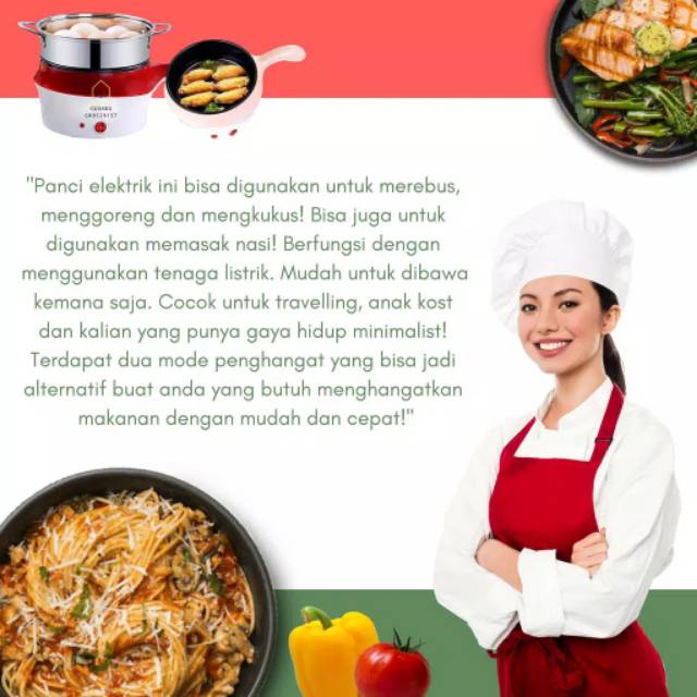 [ BISA COD ] PANCI ELEKTRIK KUKUS GORENG SERBAGUNA PRAKTIS HEMAT DAYA PANCI LISTRIK KUKUSAN ELECTRIC PAN