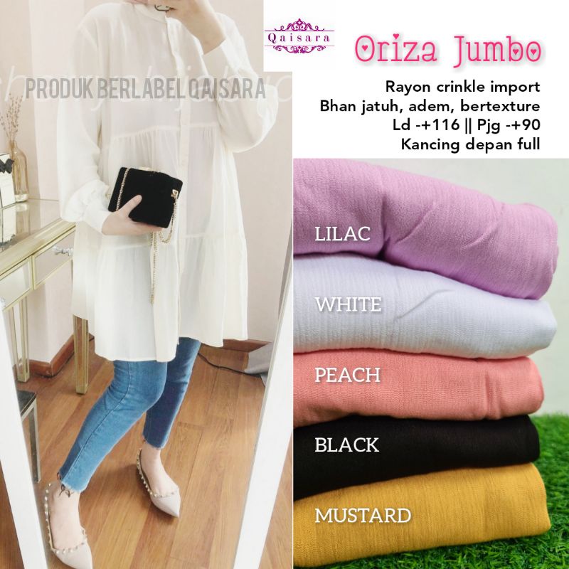 Orizza Rayon Crinkle Import Tunik Jumbo LD ±116 cm
