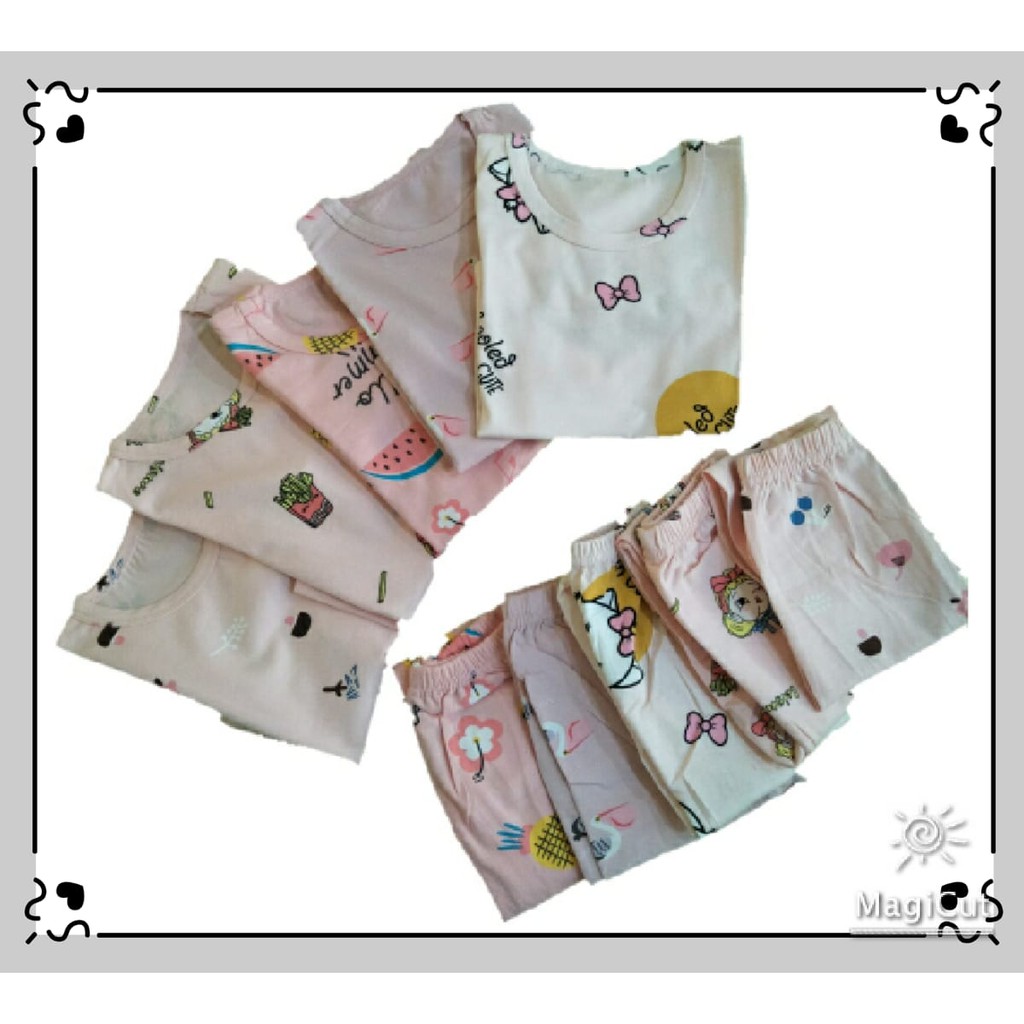 Mobasa Official Piyama Anak Perempuan Import kualitas Premium / Baju Tidur Anak Best Quality 1-5/Thn