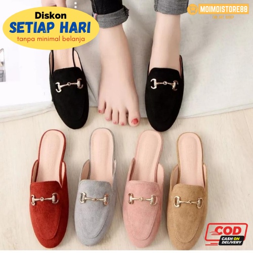 PROMO Sandal Flatshoes wanita SENDAL FLAT SANDAL FLAT PLAT PLET SANDAL TREPES SEPATU SLOP FLAT SHOES