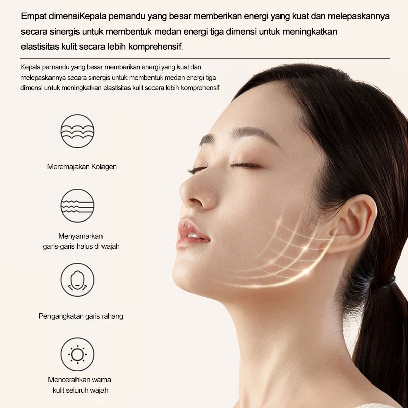 AmazeFan 4in1 setrika alat facial wajah Anti Anging alat pengecil poripori pembersih komedo wajah elektrik ion pijat face roller massager setrika kecantikan wajah RF/anti-kerut/Pemutihan/Pembersihan