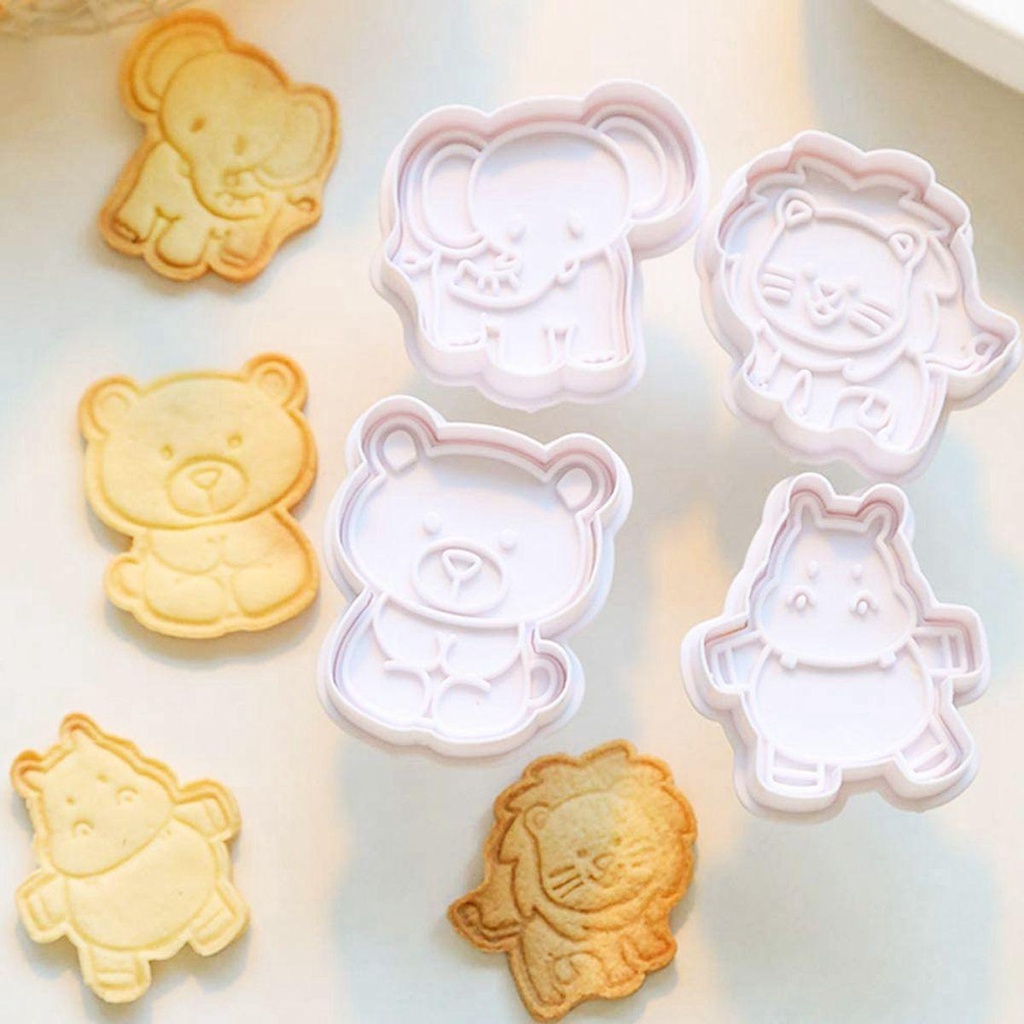 [Elegan] Cookie Cutters Set Fondant Sugarcraft Animals DIY Dapur Alat Kue Plastik