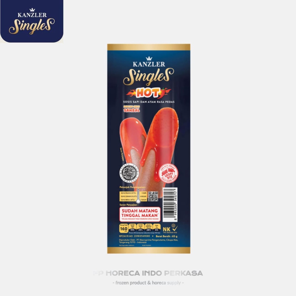

Kanzler Sosis Singles 65 gram rasa Hot