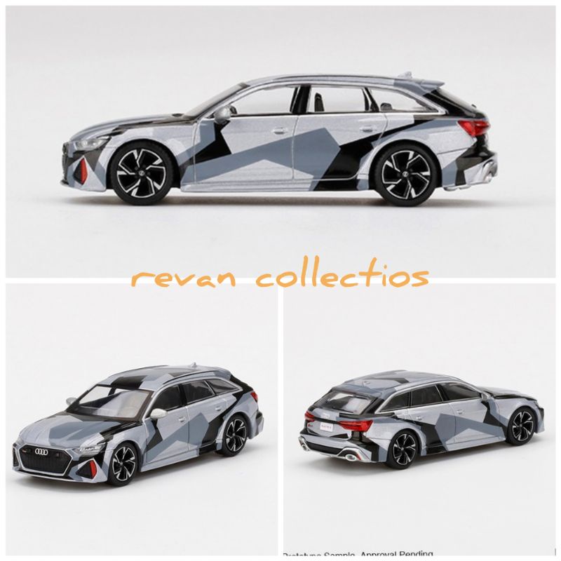 MiniGT Mini GT 255 Audi RS 6 Avant Silver Digital Camouflage