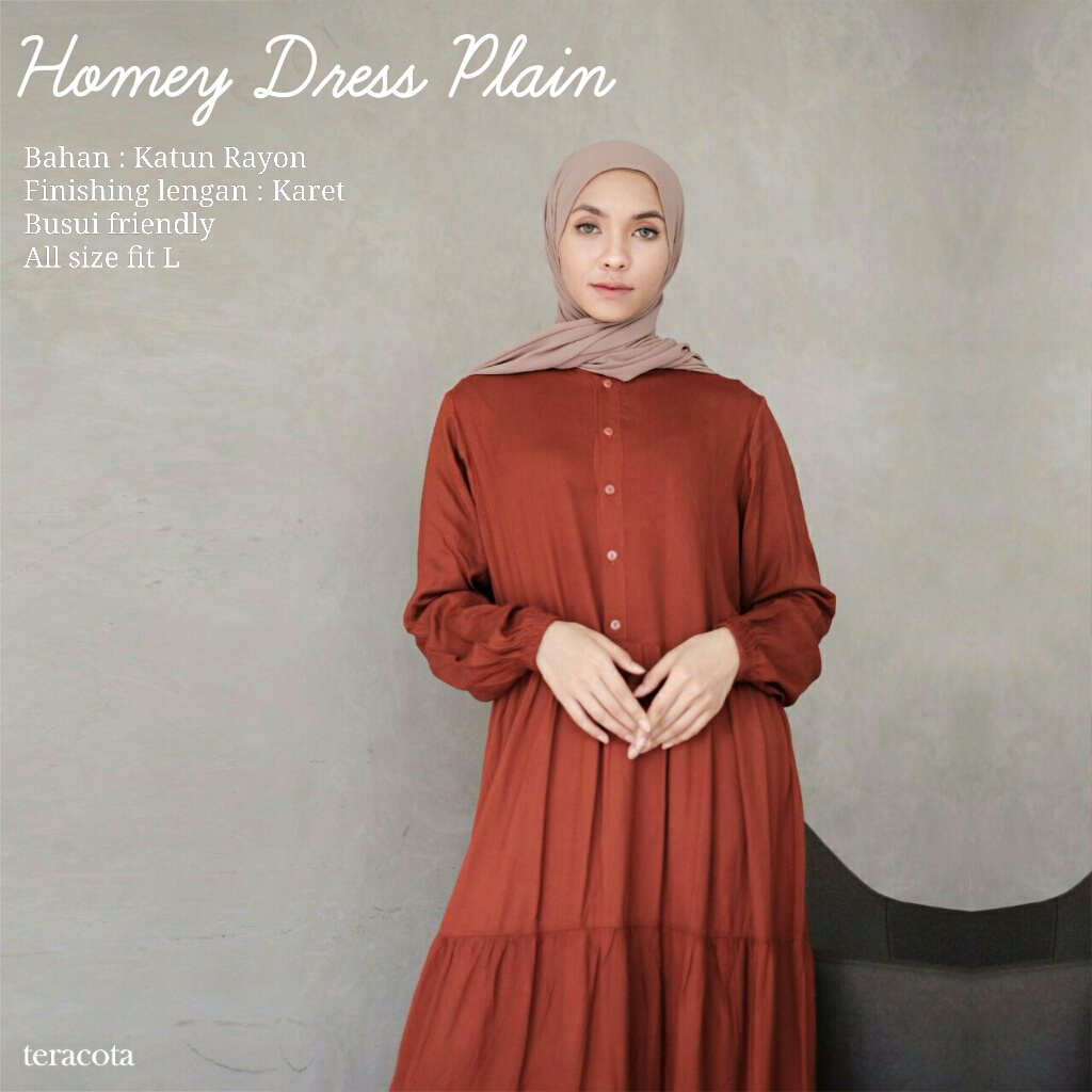 TERLARISS!!!! HOMEY DRESS WANITA POLOS / DRESS WANITA PREMIUM - BAHAN KATUN RAYON BEST SELLER